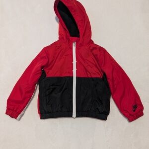Nike Red and Black Hooded Jacket Size 2T Toddlers